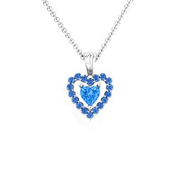 Heart in Heart Halo Pendant