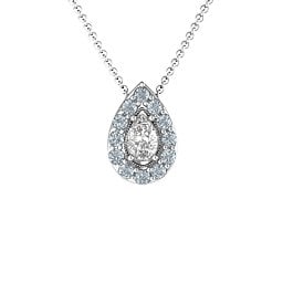 Pear Shape Halo Slide Pendant