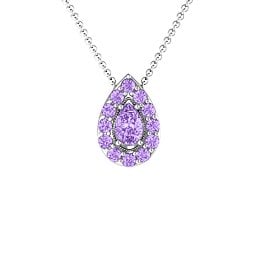 Pear Shape Halo Slide Pendant