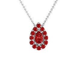 Pear Shape Halo Slide Pendant