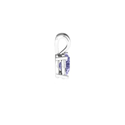 Elegant Oval Stone Pendant – 10K White Gold with Tanzanite