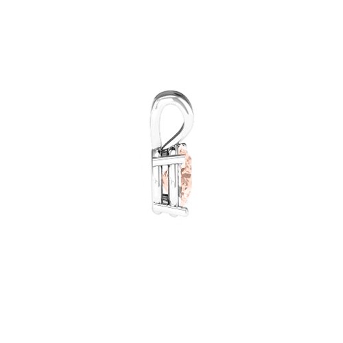 Elegant Oval Stone Pendant – Sterling Silver with Morganite