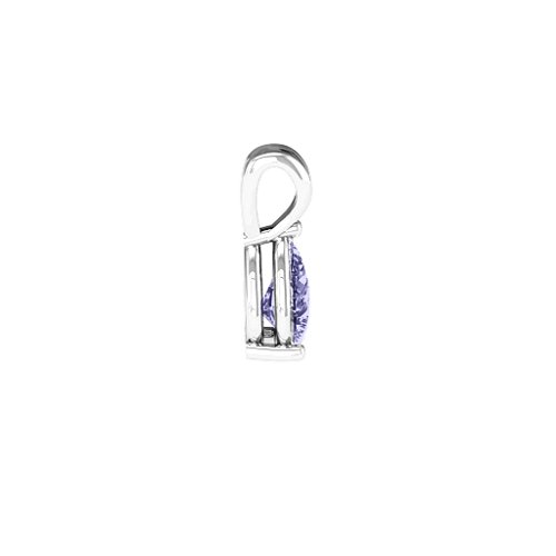 Elegant Pear Stone Pendant – 10K White Gold with Tanzanite