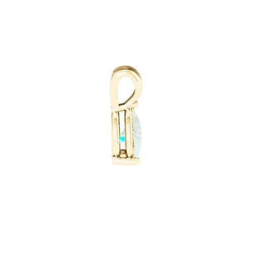 Elegant Pear Stone Pendant – 18K Gold Plated Silver with Opal