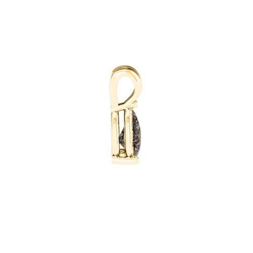 Elegant Pear Stone Pendant – 18K Gold Plated Silver with Smokey Quartz