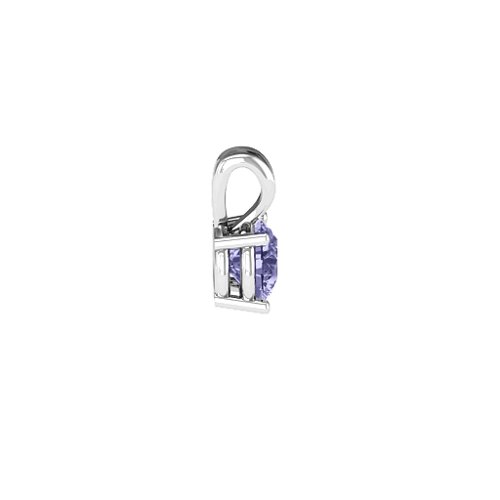 Elegant Round Stone Pendant – 14K White Gold with Tanzanite
