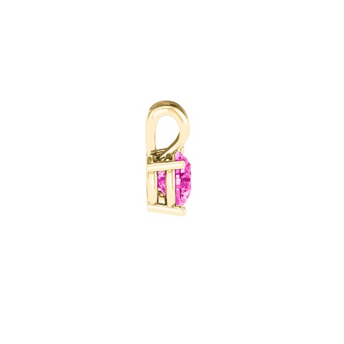 Elegant Round Stone Pendant – 18K Gold Plated Silver with Pink Tourmaline