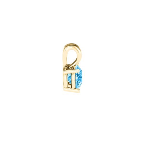 Elegant Round Stone Pendant – 18K Gold Plated Silver with Blue Topaz