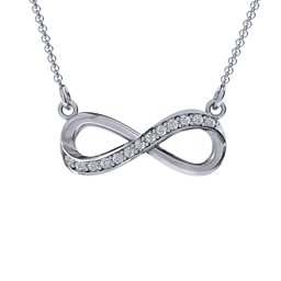 Stroke of Sparkle Horizontal Infinity Pendant in 925 Sterling Silver
