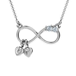Twice the Love Infinity Pendant in 925 Sterling Silver with Diamond