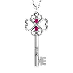 Hearts and Clover Infinity Key Pendant