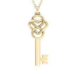 Locked in Love Infinity Key Pendant in 10K Solid Yellow Gold