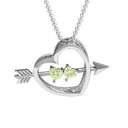 Meant to Be 3-D Pendant in 925 Sterling Silver with Peridot