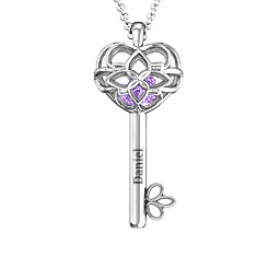 “Beautiful Blossoms” Caged Key Pendant