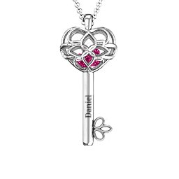 “Beautiful Blossoms” Caged Key Pendant