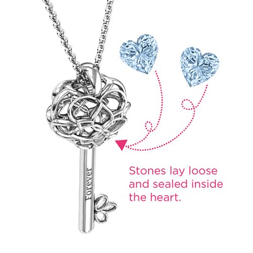 “Beautiful Blossoms” Caged Key Pendant