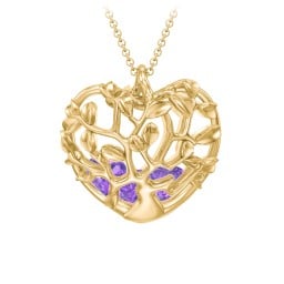Family Tree Caged Heart Pendant