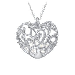 Family Tree Caged Heart Pendant