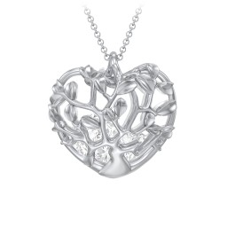 Family Tree Caged Heart Pendant