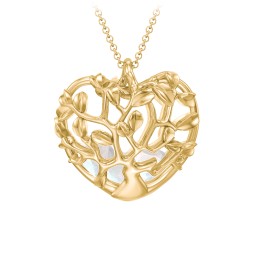 Family Tree Caged Heart Pendant