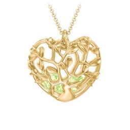 Family Tree Caged Heart Pendant