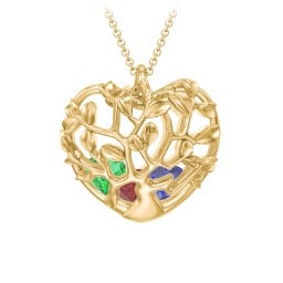 Family Tree Caged Heart Pendant