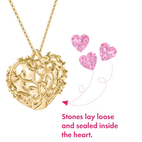 Family Tree Caged Heart Pendant