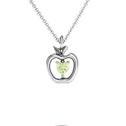 An Apple A Day Pendant in 925 Sterling Silver with Peridot