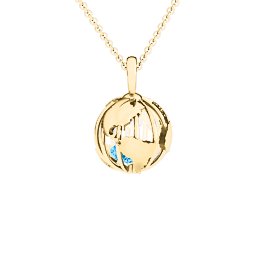 On Top of the World Pendant in 10K Solid Yellow Gold with Blue Topaz