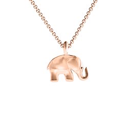 Lucky Elephant Pendant in 10K Solid Rose Gold