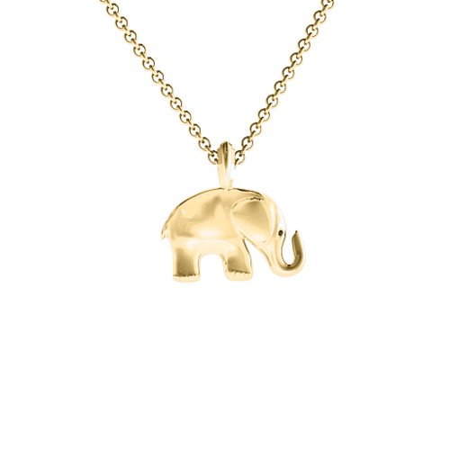 Lucky Elephant Pendant – 14K Yellow Gold