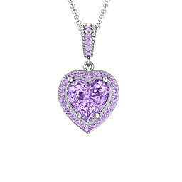 Sparkling Heart Halo Pendant