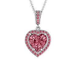 Sparkling Heart Halo Pendant