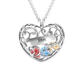 Fancy Filigree Engravable Cage Heart Pendant