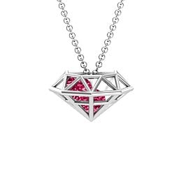 Flat Back Diamond Cage Pendant With 1 - 3 Gemstones