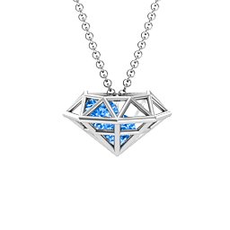 Flat Back Diamond Cage Pendant With 1 - 3 Gemstones