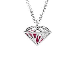 Diamond Cage Pendant with 1 - 4 Gemstones