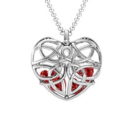 Celtic Trinity Knot Caged Heart Pendant