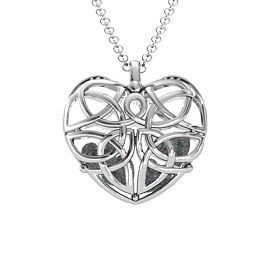 Celtic Trinity Knot Caged Heart Pendant