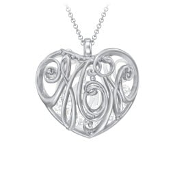 Graceful Mom Heart Cage Pendant With 2-8 Birthstones