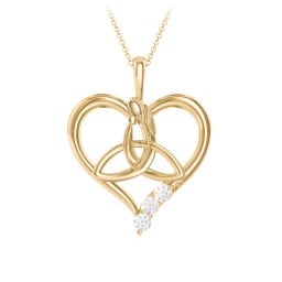 Eternal Love Celtic Trinity Knot Pendant with 1-3 Stones