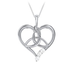 Eternal Love Celtic Trinity Knot Pendant with 1-3 Stones