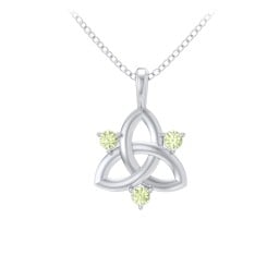 Three Stone Classic Celtic Trinity Knot Pendant