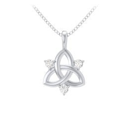 Three Stone Classic Celtic Trinity Knot Pendant