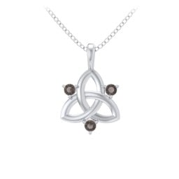 Three Stone Classic Celtic Trinity Knot Pendant