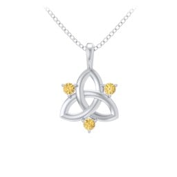 Three Stone Classic Celtic Trinity Knot Pendant