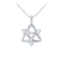 Three Stone Classic Celtic Trinity Knot Pendant