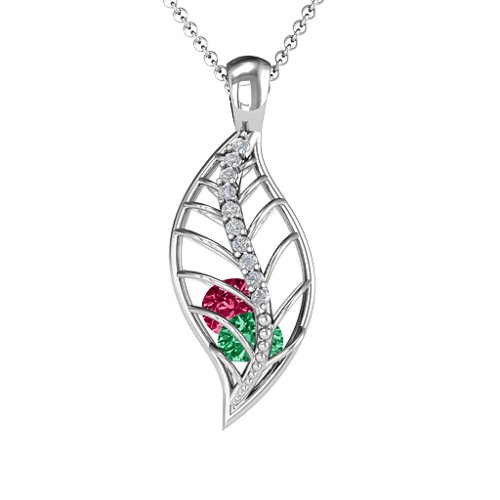 Mint For Each Other Cage Leaf Pendant with Accents