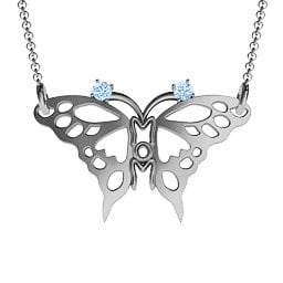 Butterfly Mom Birthstone Necklace