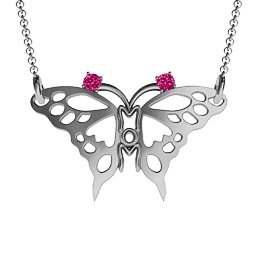 Butterfly Mom Birthstone Necklace